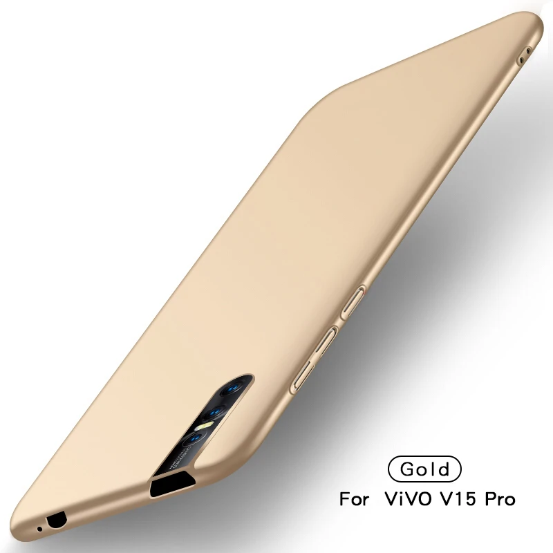 ДЛЯ Vivo V15 Pro Чехол Ультра тонкий PC оболочка роскошный гладкий жесткий чехол для телефона для Vivo V15 Pro тонкая задняя крышка для Vivo V15 Pro Fundas - Цвет: Gold