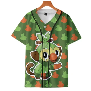 

Pokemon Sword and Shield 3D stereoscopic loose Short sleeve Baseball Tees Women/Men Summer characters Streetwear