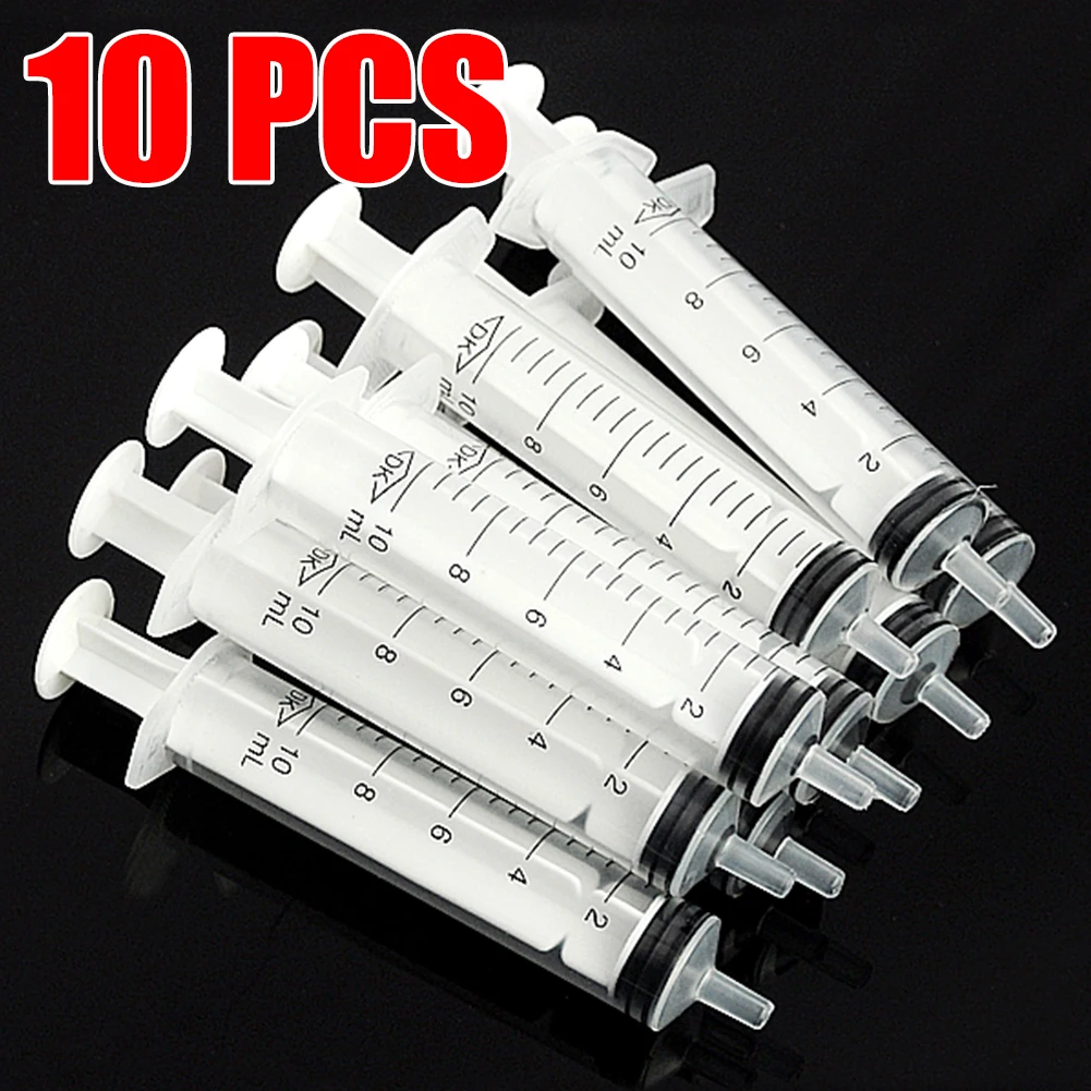 

10Pcs 10 mL Plastic Syringe Hydroponics Analyze Disposable Measuring Nutrients Syringe For Mixing Many Liquid Pets Cat Measure