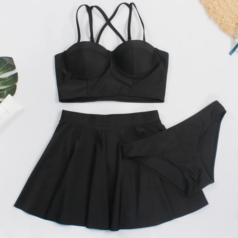 

2019 New Arrival Women High Waist Swimsuit Sexy Bikini Set Style Summer Bathing Beach Wear Biquini Swimwear Swimming Skirt