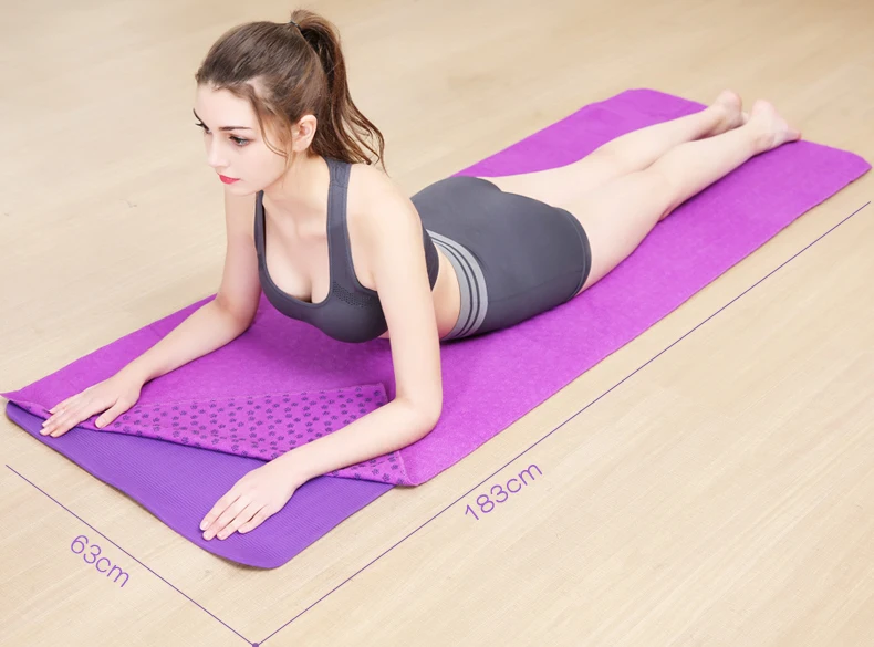 Description Picture 3 of item183x61cm Soft Travel Sport Fitness Exercise Yoga Pilates Mat Cover Towel Blanket Non-slip Sports Towel Yoga Blankets Pilates