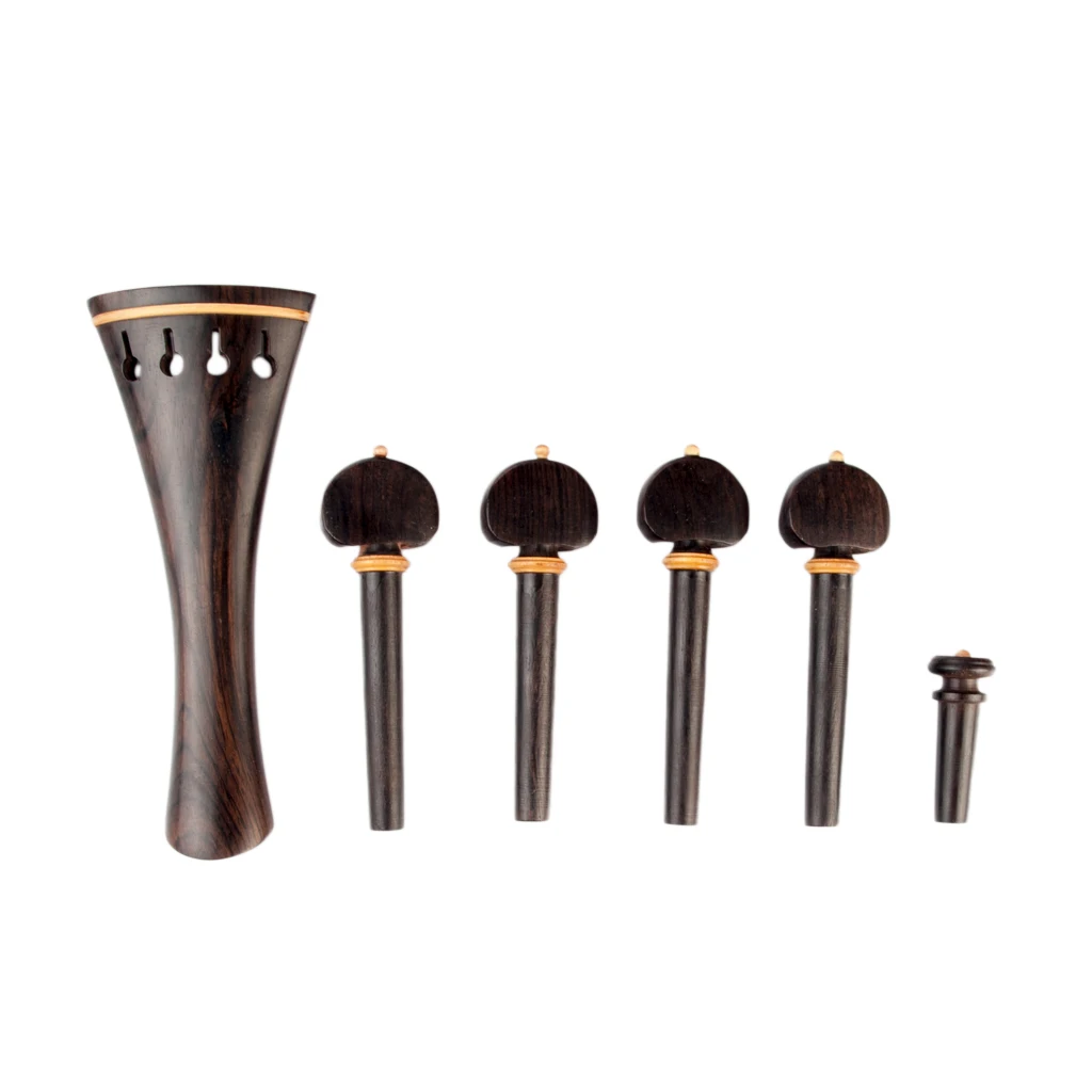 4/4 Hill Style Tailpiece +Tuning Pegs+Endpin Ebony Wood Violin Fiddle