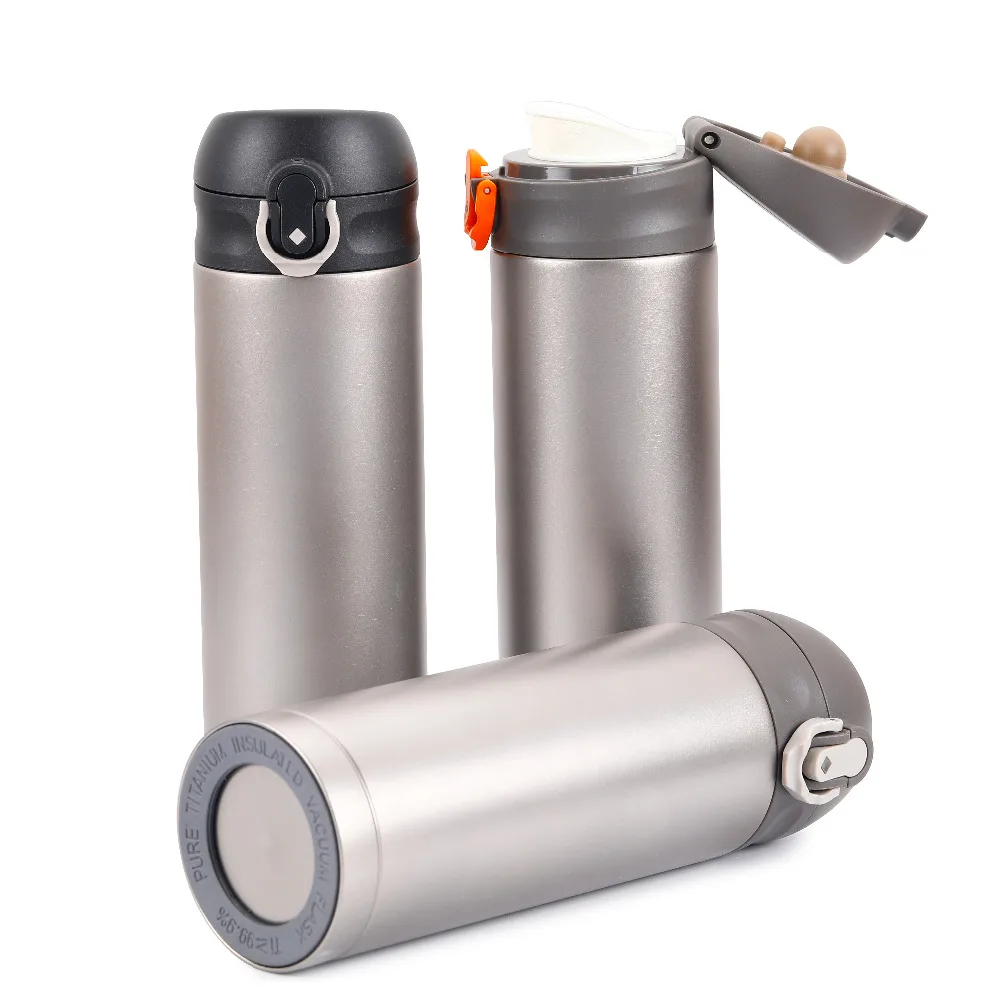 Hot Selling Titunium double wall vacuume cup Portable Picnic sport water bottle Outdoor drinkware 400ml