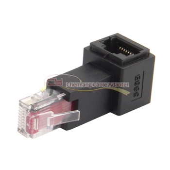 

CY 8P8C FTP STP UTP Cat 5e Male to Female Lan Ethernet Network Extension Adapter Black Left Right Up Down Angled 90 Degree