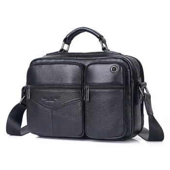 

Business Messenger Bag Men's Genuine Leather Shoulder Bag Casual Male Briefcases Crossbody bags Men iPad Handbags Tote Purse