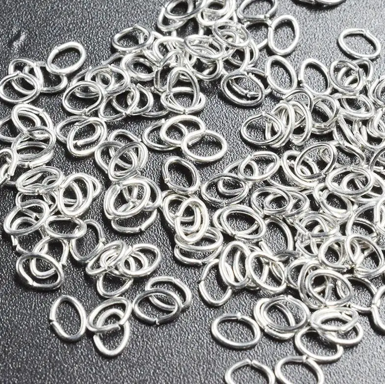 

FLTMRH 50pcs 0.5mm*4mm*3mm Mixed Gold Silver Color Oval Metal Open Link Jump Split Rings For Jewelry Making Diy Bracelet Nec