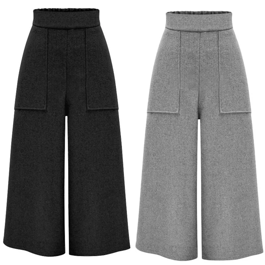 Свободные Страусиные женские зимние прямые брюки повседневные широкие ...