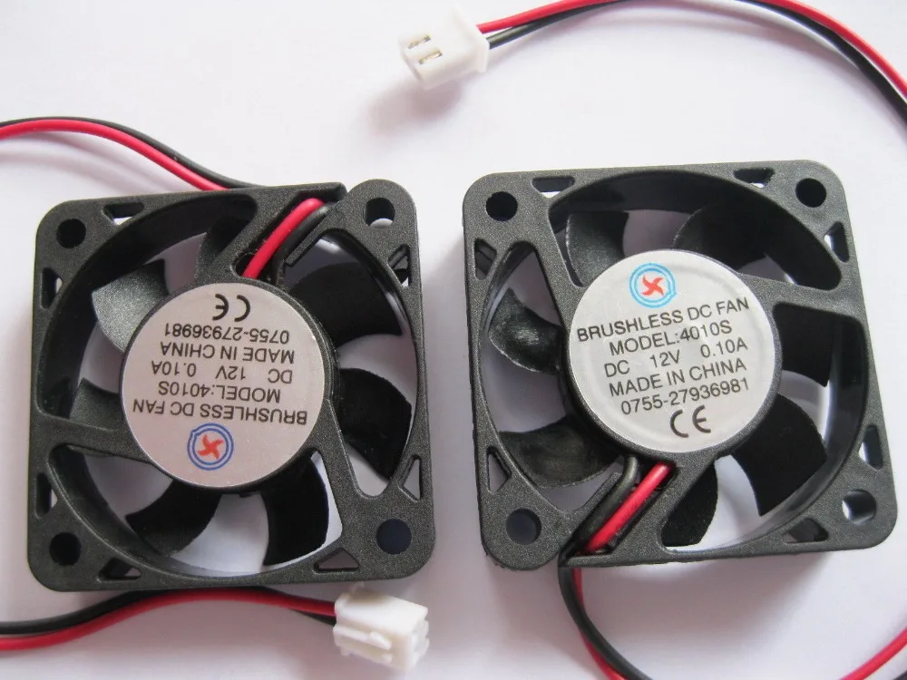 

6 pcs Brushless DC Cooling Fan 4010S 12V 7 Blade 40x40x10mm Black 2 Wires