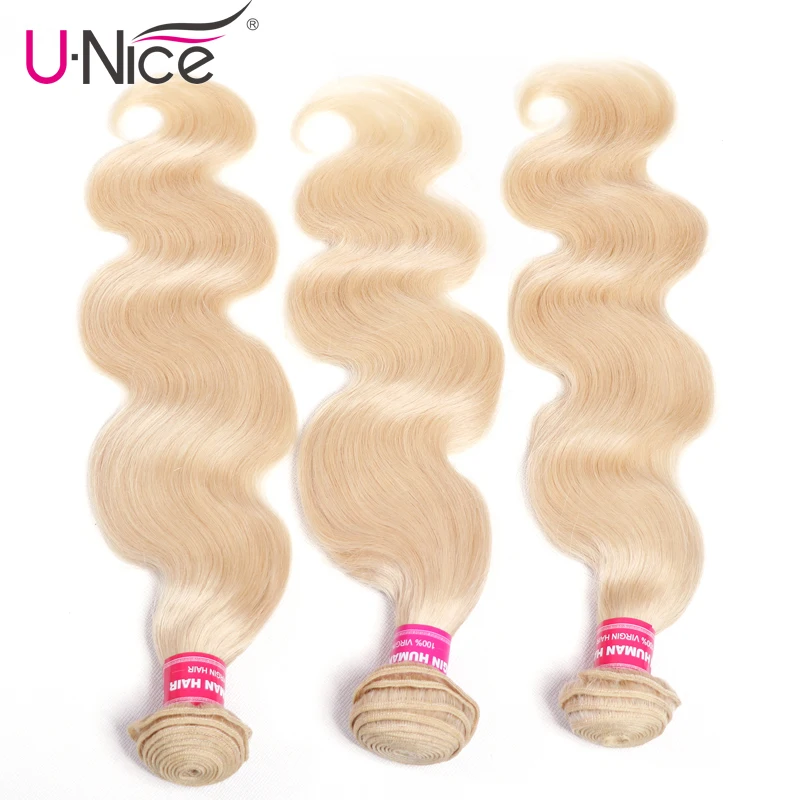 Unice Hair Peruvian Body Wave 100 Human Hair Weaving Bundles 613 Remy