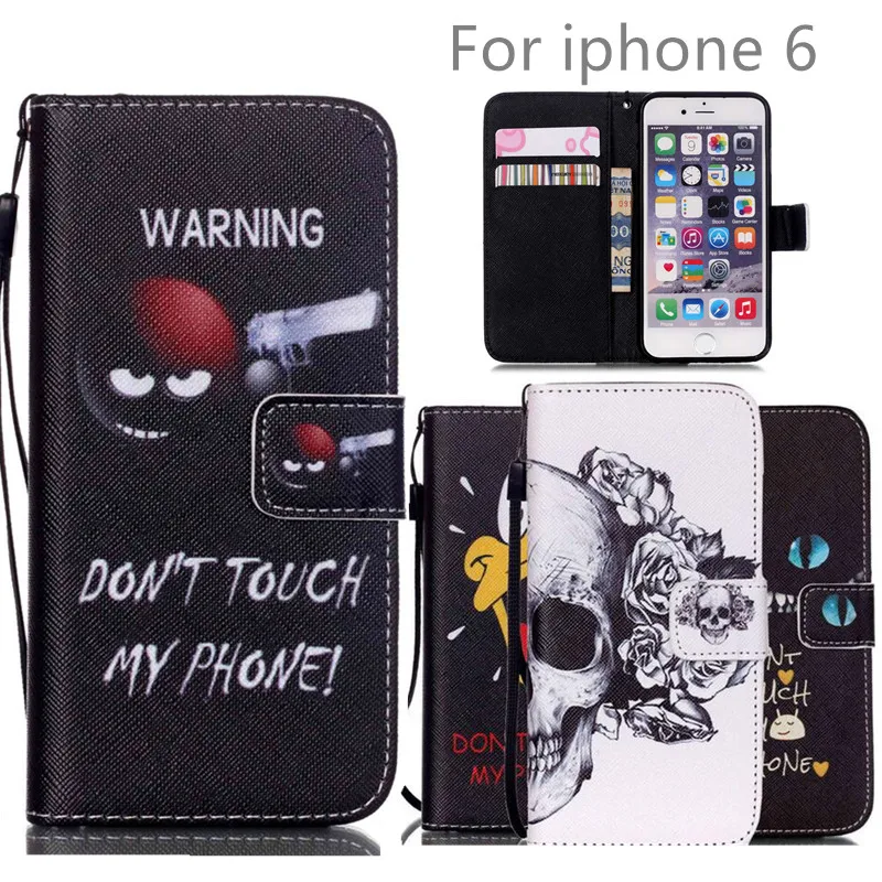 

For iPhone 6 Wallet Covers PU Leather Cell Phone Flip Cases Cover For Apple iPhone 6S 6 4.7inch with Card Slots Stand Lanyard