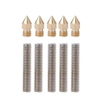 

5Pcs Throat Inputting Tube + 5Pcs 0.4mm Extruder Brass Nozzle Print Heads For MK8 3D Printer Accessories Set
