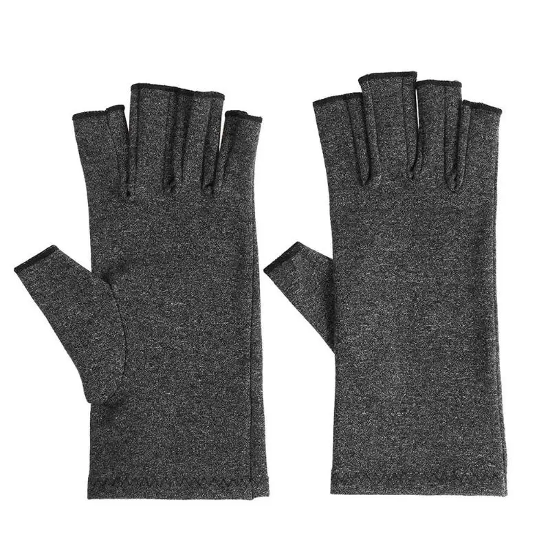 1 пара, женские и мужские хлопковые эластичные перчатки для артрита боли в суставах, облегчающие уход за здоровьем, терапия, компрессионные перчатки с открытыми пальцами