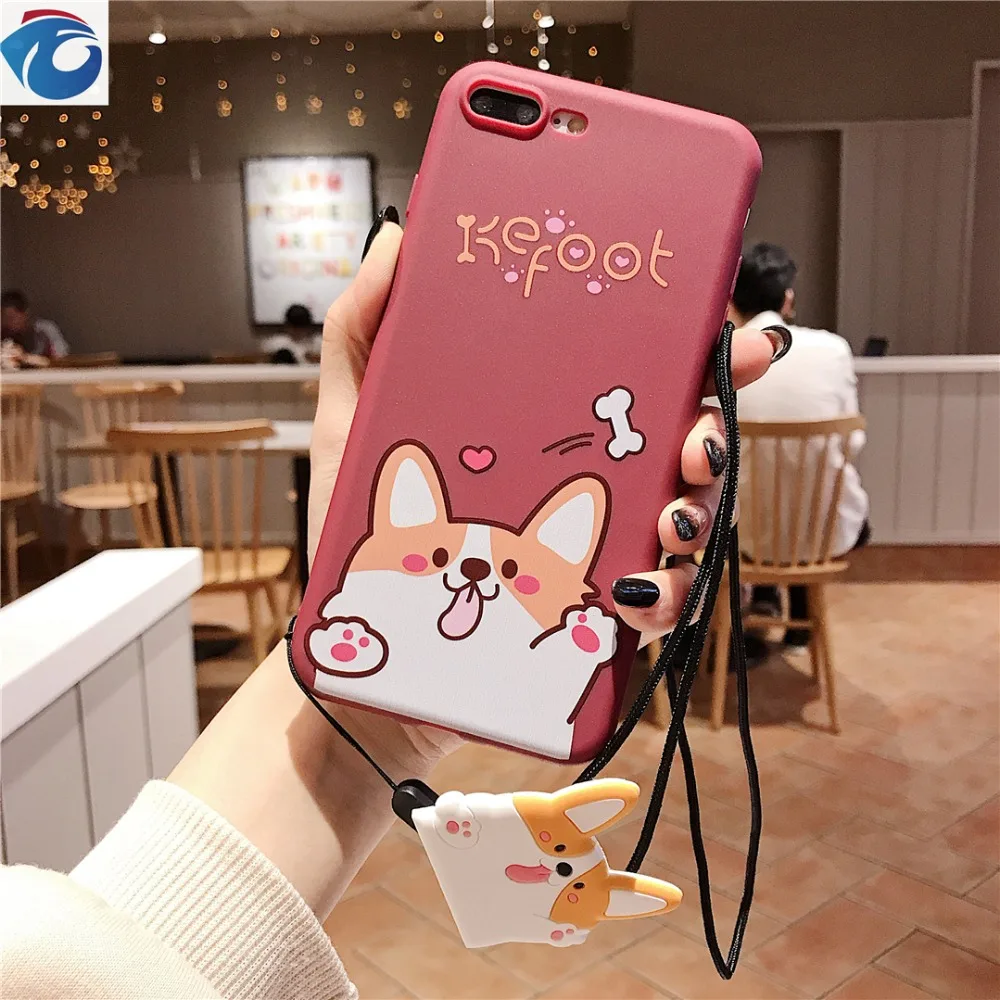 Cute puppy shell For iPhone 6S 7S 7Plus 7Plus 8 Plus XRXS MaxProject Soft shell airbag bracket   TPU Protection Anti-fall Phone case6