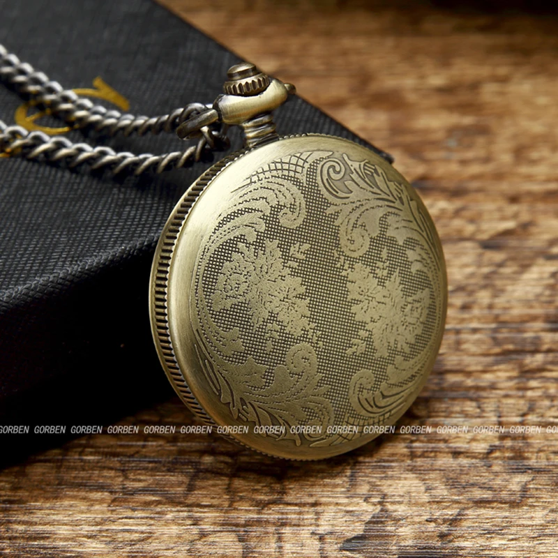 Античная бронза китайский летающий дракон Феникс кварцевые карманные часы с цепочкой часы ожерелье кулон для женщин мужчин подарок