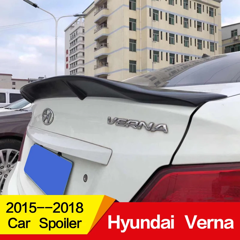 

Use for Hyundai Verna Accent spoiler 2010 11 12 13 14 15 16 year glossy carbon fiber/FRP rear wing R style SPORT Accessories