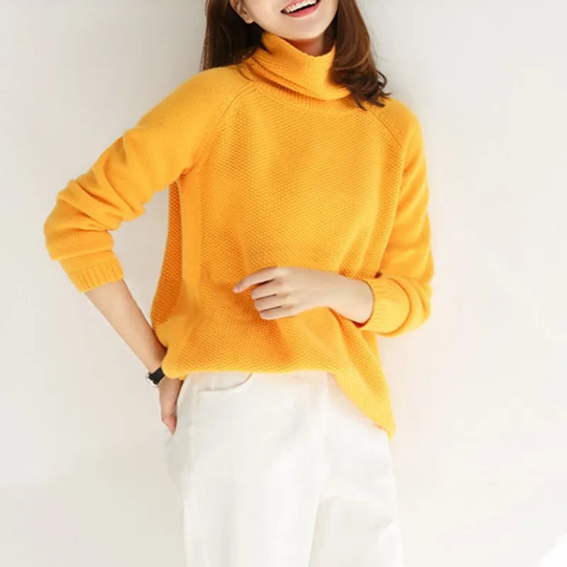 

Smpevrg new lady knitted cashmere sweater women pullover high collar long sleeve female pullover women sweater casual jumper top