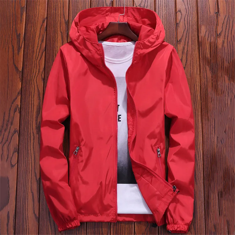 

2019 New Spring Summer Thin Jacket Korean Short Slim Women Men Lovers Loose S-7XL Plus Size Hooded Coat Zip Pockets Jackets LR22