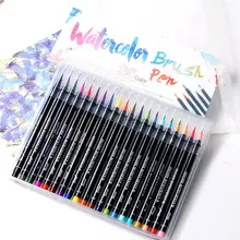 20 цветов премиум-живопись набор мягких ручек-кистей водные Цветные Маркеры Ручка эффект лучше всего для цветной ing книги манга комикс каллиграфия