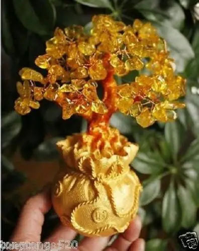 

AAA+++ Lucky tree!!! Natural pretty citrine yellow crystal gem tree 300g