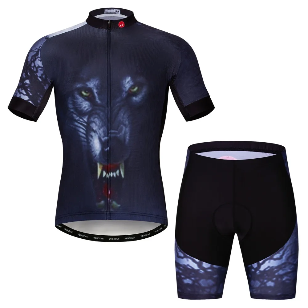 

2021 Summer Wolf Cycling Jersey Sets Men MTB Bike Clothing Racing Bicycle Clothes Maillot Ropa Ciclismo Downhill Padded Shorts