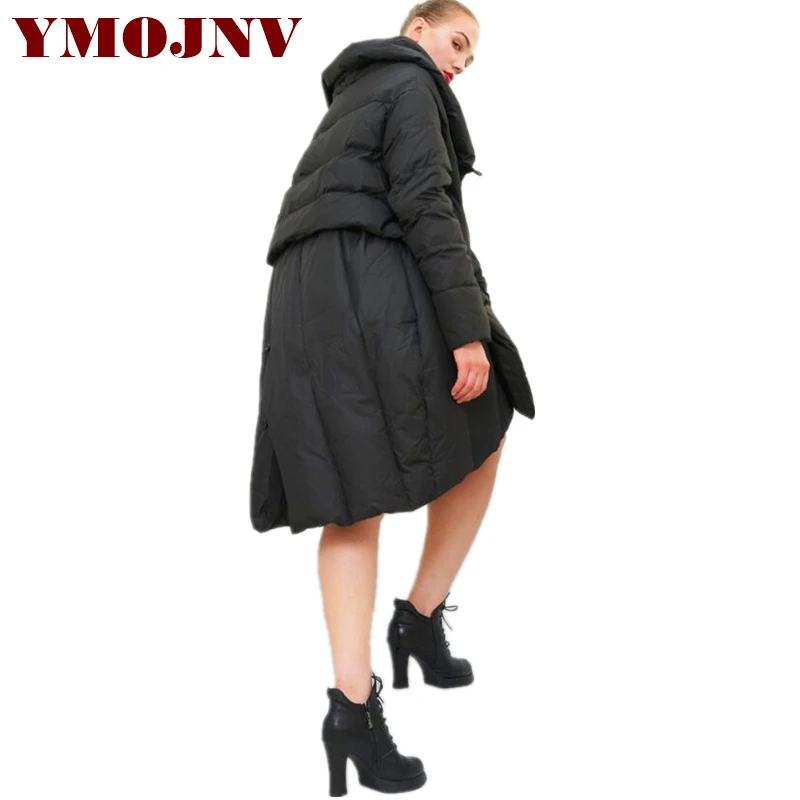 YMOJNV оригинальный дизайн 2019 модная Новая женская накидка Зимняя парка пальто