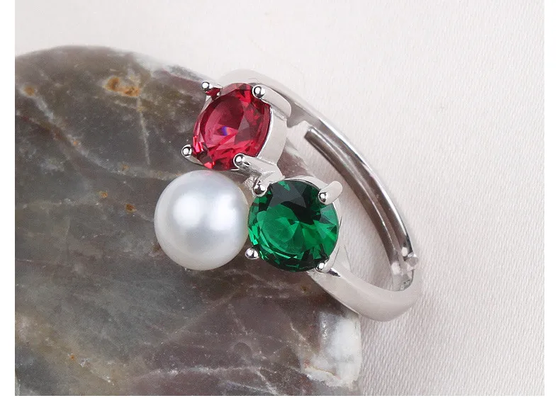 YIKALAISI 925 ювелирные изделия из чистого серебра кольца для женщин Ювелирное кольцо с жемчугом цвет кольцо пресноводный жемчуг свадебные кольца