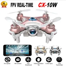Cheerson CX-10W CX10W RC Quadcopter Wifi FPV Camera 3D Flip 4CH CX10 Update Version Mini Drone Hobby Mobile Control Helicopter