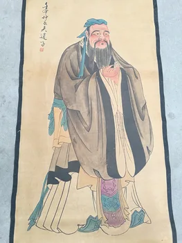 

CHINEA FOLK ART old Scroll painting painting home decorative wall paintings Kongzi portrait