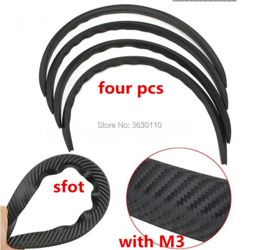 

4pcs Car Truck Fiber Rubber Wheel Eyebrow Protector Lip Sticker Trim Fender Flare Anti-scratch for Nissan Qashqai