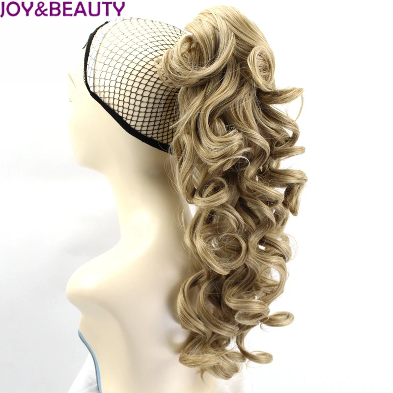  JOY&BEAUTY 24inch Long Kinky Curly Ponytail Drawstring Hair Heat Resistant Clip In Hair Extensions 