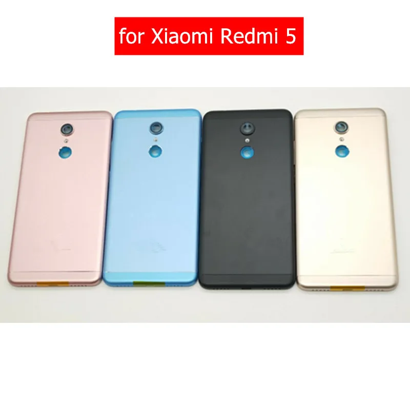 Чехол для Xiaomi Redmi 5, задняя крышка, корпус, металлическая дверь, камера, стекло, объектив, лоток для карт, держатель, запасные части