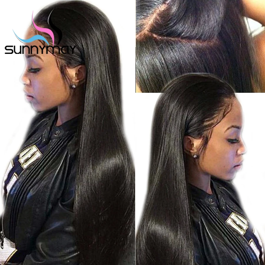 

Sunnymay Hair 180% Density Straight Full Lace Human Hair Wigs For Women Brazilian Remy Full Lace Wigs With Baby Hair Glueless