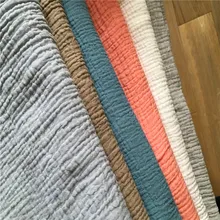 Натуральный хлопок двойная Марля мягкая ткань 135 см 53 ''ширина 140 gsm детское одеяло ткань для шитья 30 метров CD03A