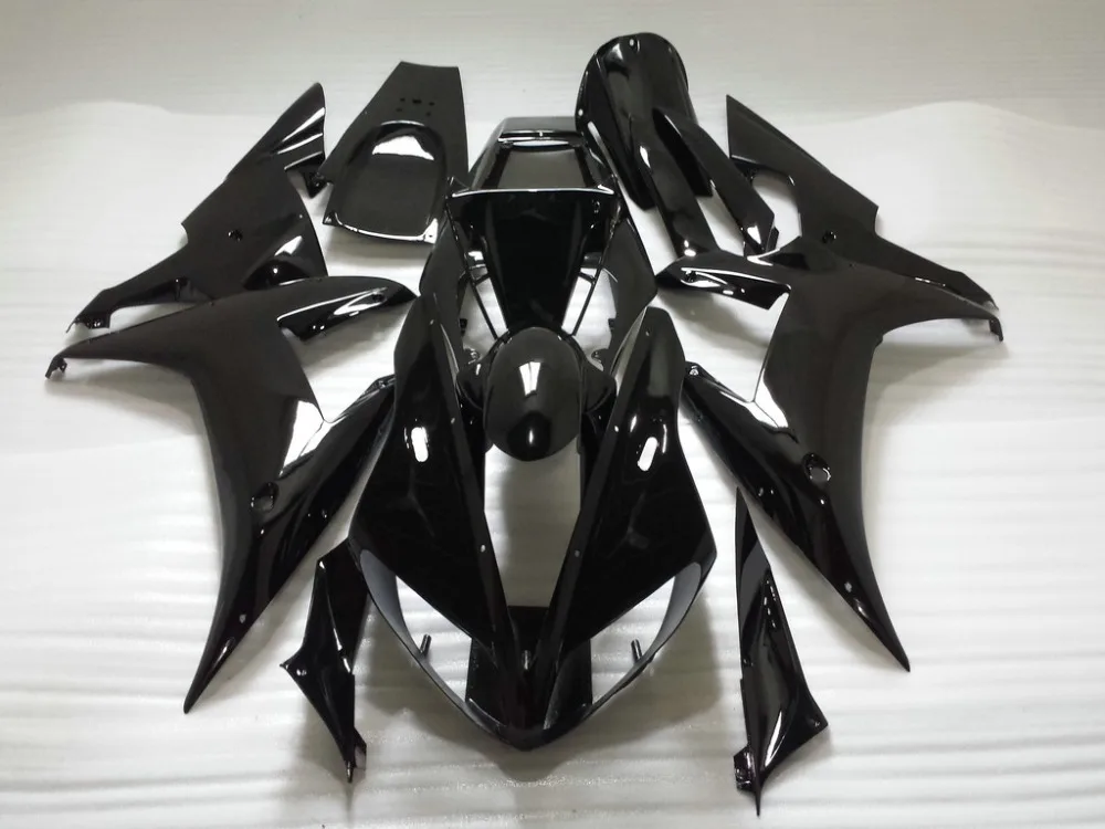 

Motorcycle Fairing KIT for YAMAHA YZFR1 02 03 YZF R1 2002 2003 YZFR1000 yzfr1 02 03 All gloss black Fairings set+7gifts YD03