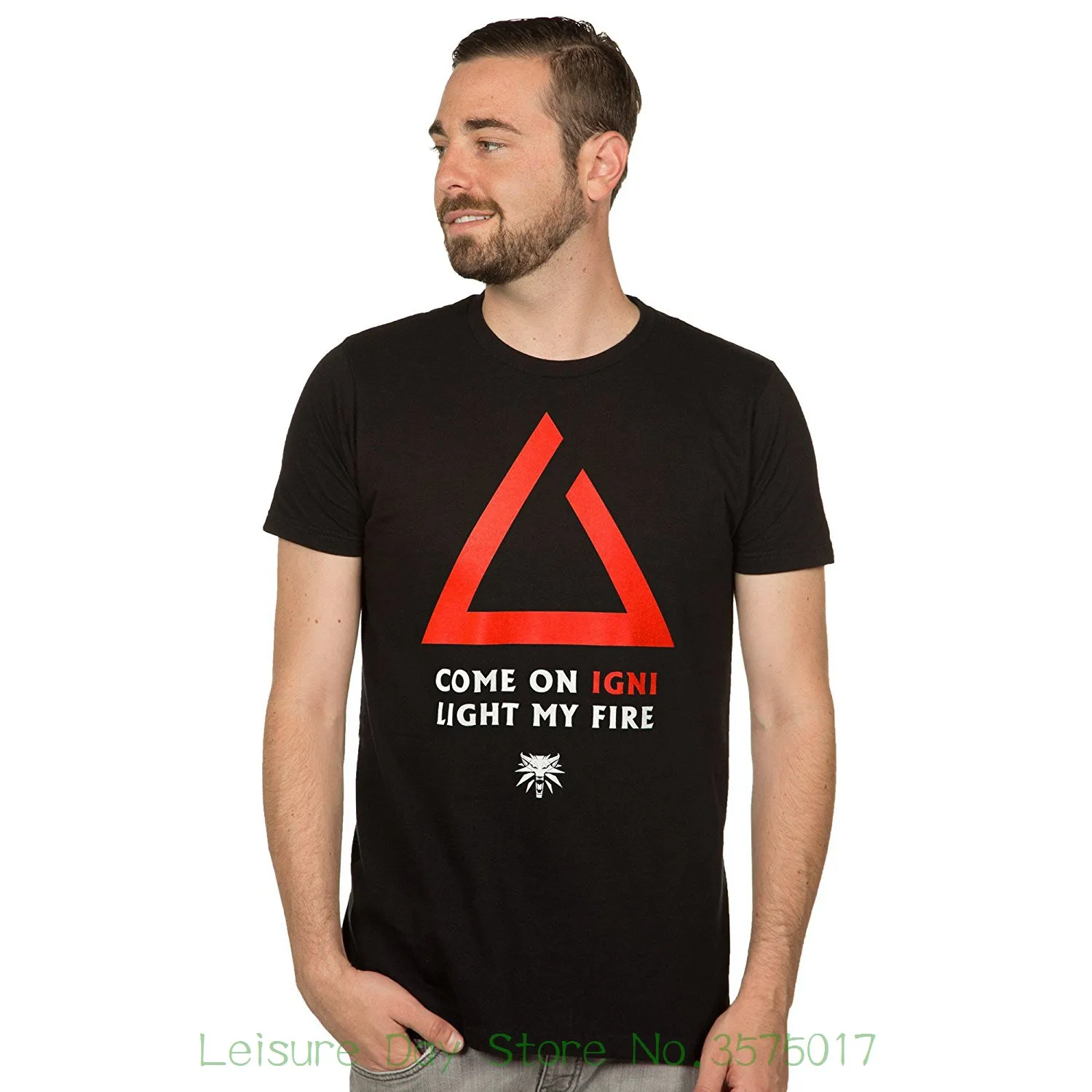 

Top Quality T Shirts Men O Neck Witcher 3 Men's Igni Light My Fire Premium T-shirt