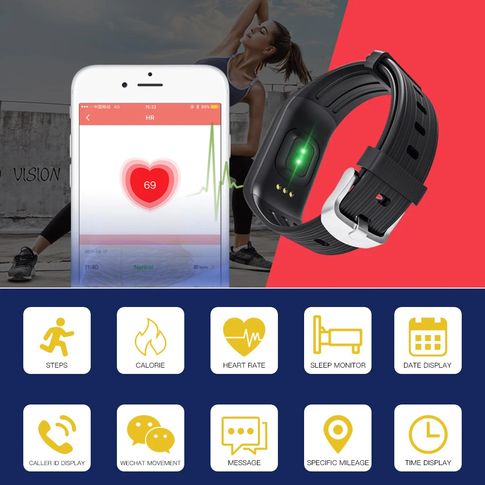 ALANGDUO K1 смарт Браслет спортивный монитор сердечного ритма в реальном времени