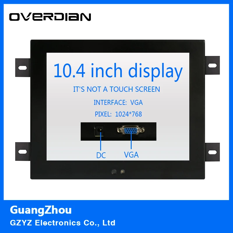 

10.4/10"VGA interface Non-touch Screen Industrial Monitoring Machines Metal Shell Embedded Lcd Monitor1024*768 Hanger Fixed