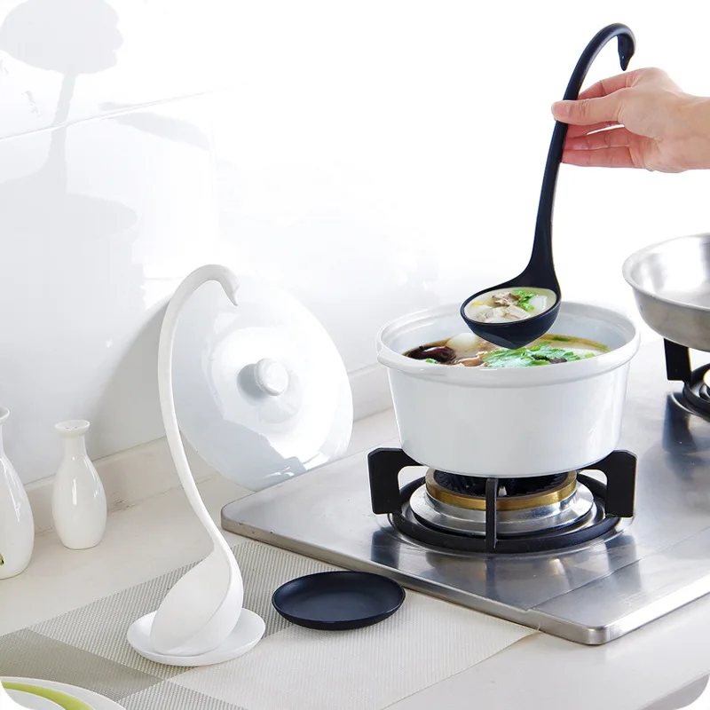 Горячая кухонные принадлежности Лебедь суп ложка с длинной ручкой каша монстра ложка с лотком кухонные приборы для приготовления еды посуда