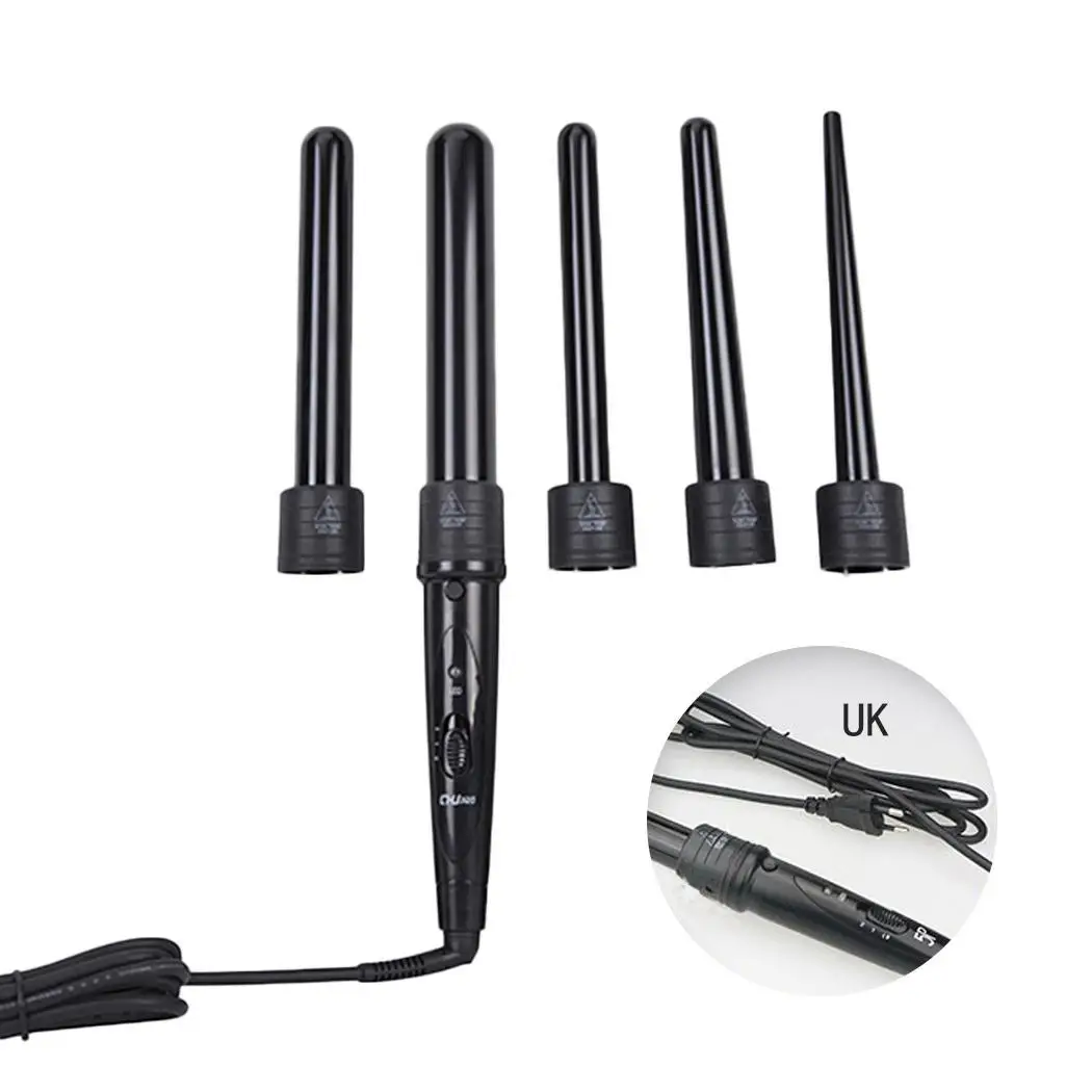 

5P Curling Iron Hair Curler 9-32MM Professional Curl Irons 0.35 to 1.25 Inch Ceramic Styling Tools Hair Tong Exchangeable