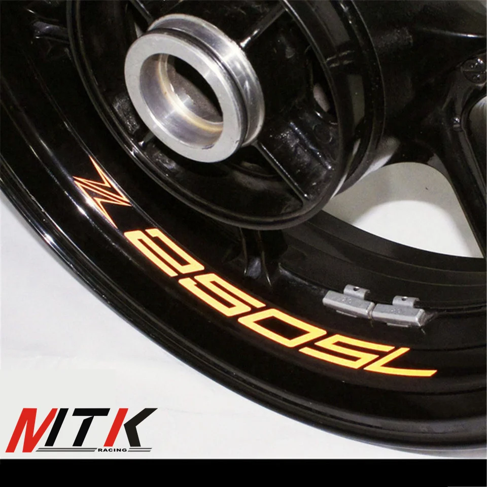 MTKRACING 7 colors 8X CUSTOM INNER RIM DECALS WHEEL Reflective STICKERS STRIPES FIT KAWASAKI Z250SL