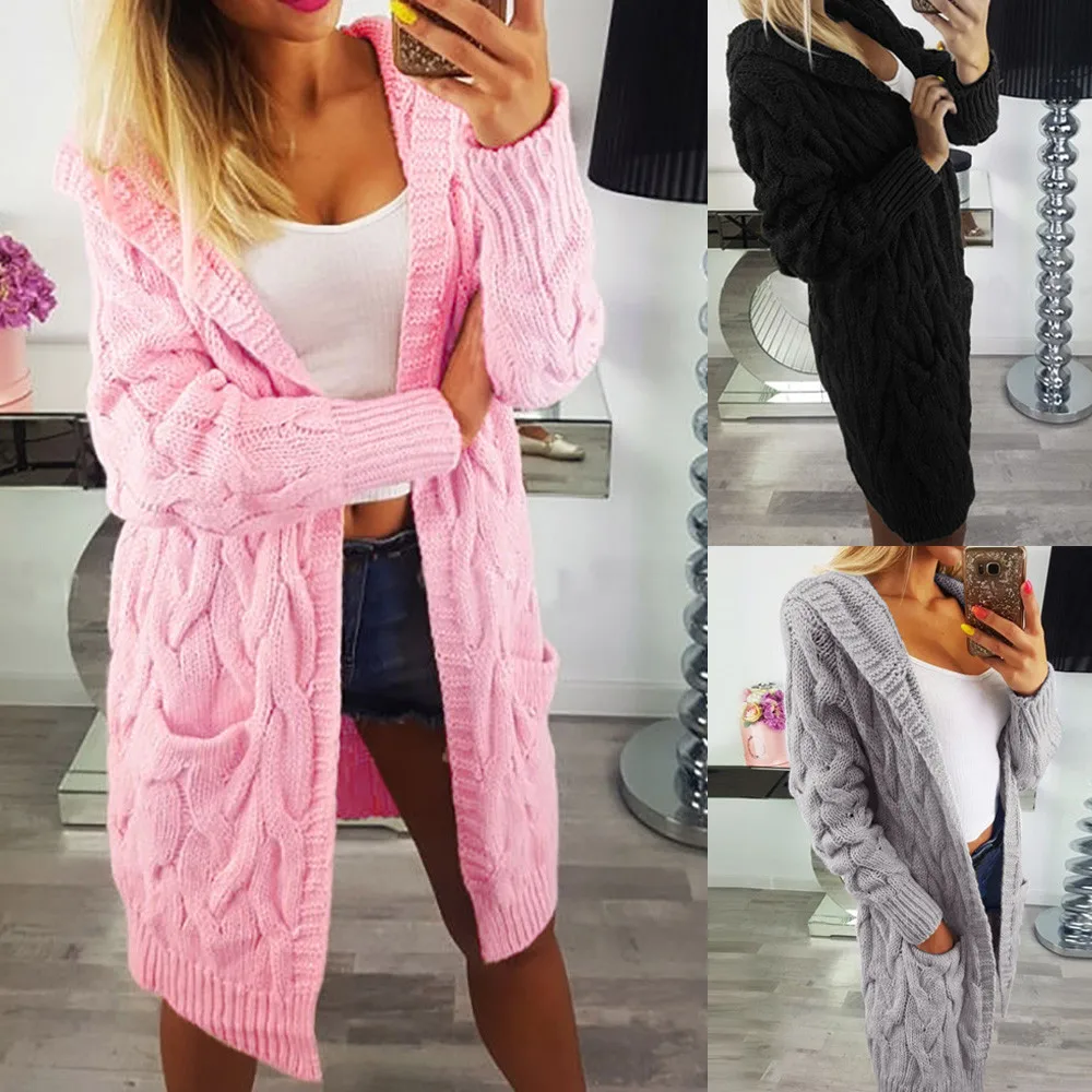 

Women Long Sleeve Oversized Loose Knitted Sweater Cardigan Outwear Coat sweater women winter coat women mujer invierno