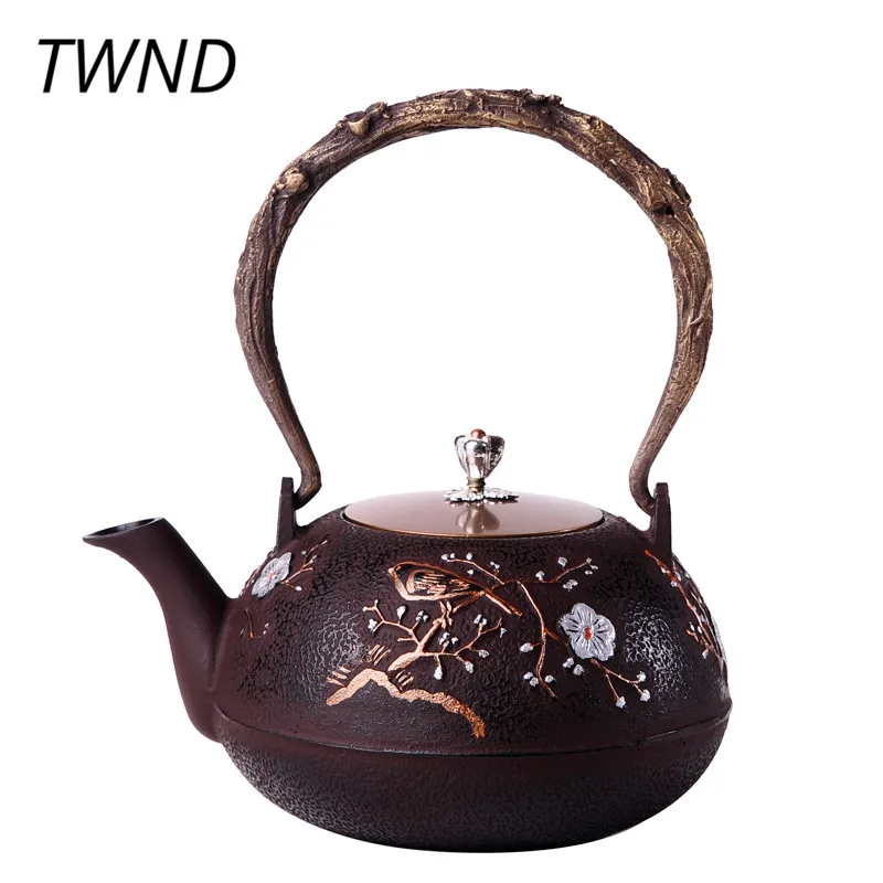 

Cast iron teapot japan style tea pot with filter large capacity handpaint kettle drinkware suit fire electric alcohol stove 58