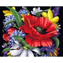 Красные цветы фиолетовый Opium цветок DIY живопись по номерам современные наборы настенные искусства акриловая картина ручной работы подарок украшение комнаты