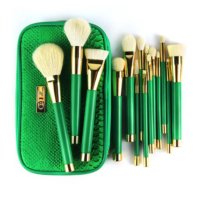 

Pro 15pcs TZ Makeup Brushes Set Powder Foundation Blush Eyeshadow Eyebrow Face Brush pincel maquiagem Cosmetics Kits with Bag