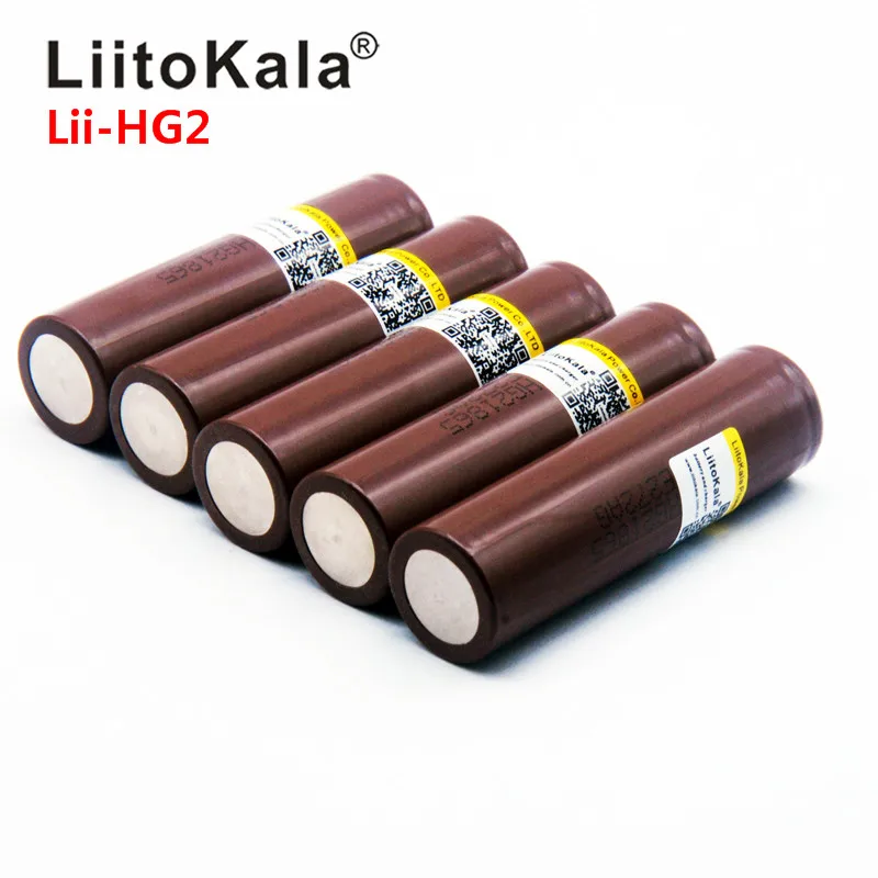 LiitoKala Lii-HG2 18650 18650 3000mah перезаряжаемый аккумулятор для электронных сигарет высокой мощности разряда, 30A большой ток