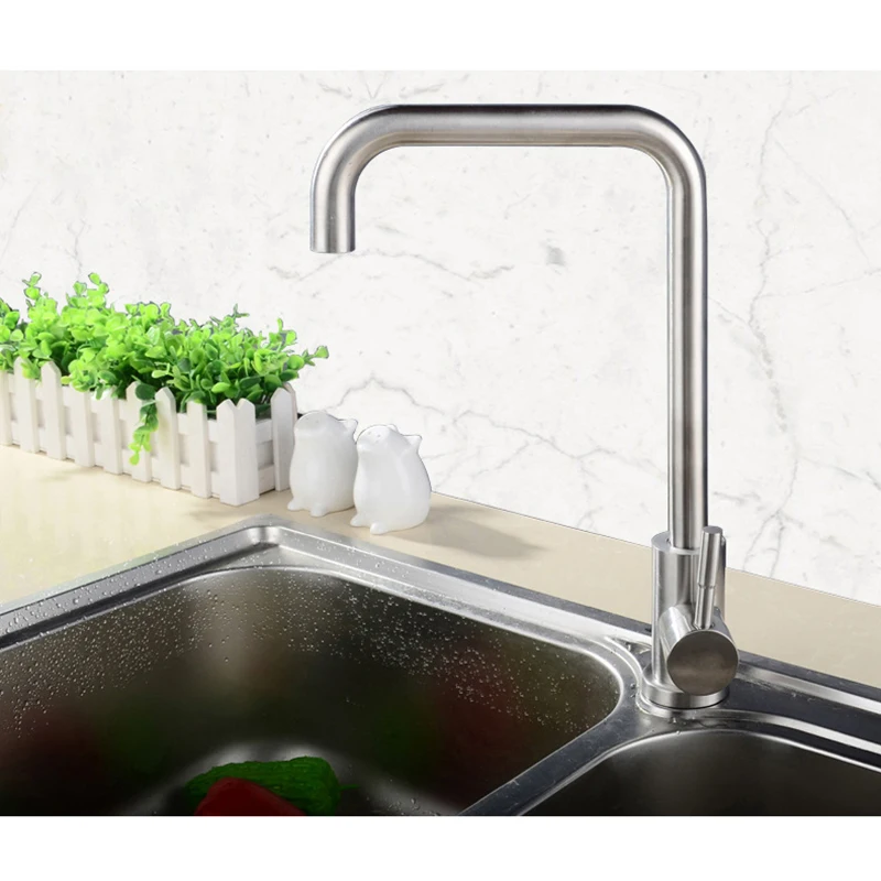 Kitchen Faucet rotating lead free stainless steel kitchen faucet square kitchen mixer kitchen sink square tap