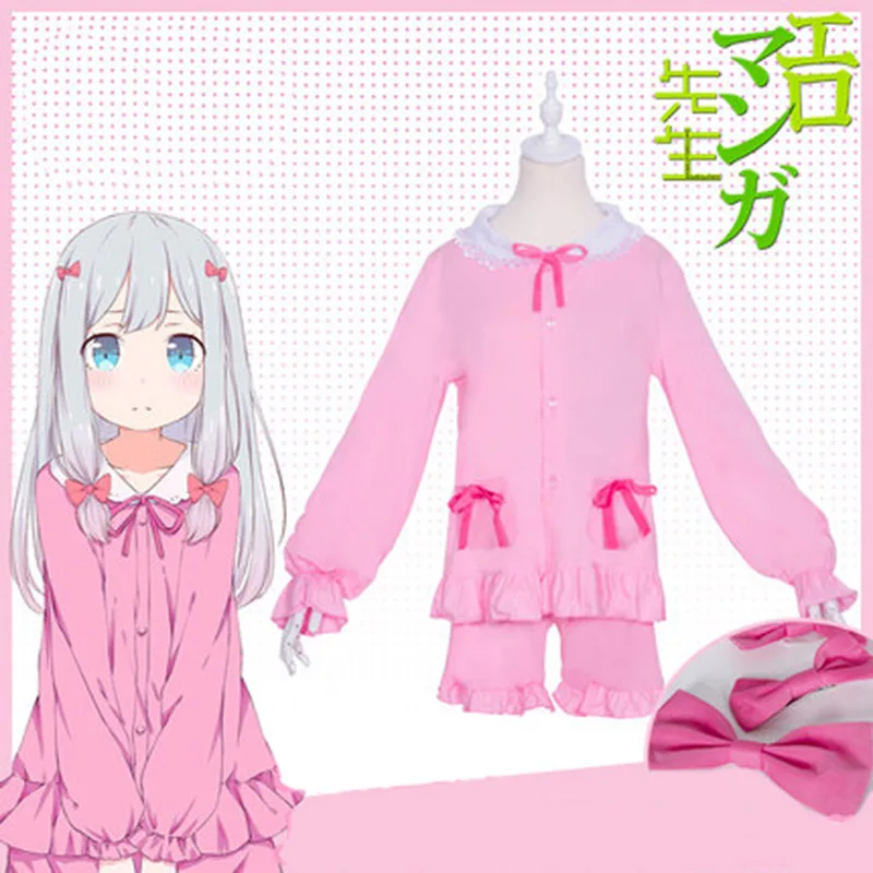 Аниме мультфильм эроманга сенсей Izumi sagiri розовый Пижамный костюм Косплэй для топ