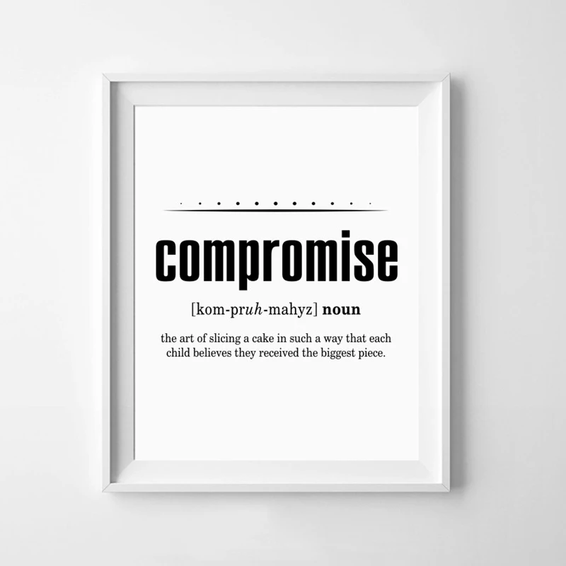 Definition Hungry Funny Kitchen Wall Art Canvas Painting Compromise Quote Prints Minimalist With Free Shipping Worldwide Weposters Com
