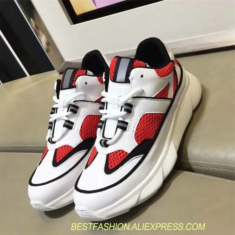 

luxury brand women's flat shoes mixed color sports shoes leather flat shoes platform basket Femme runway women's casual shoe
