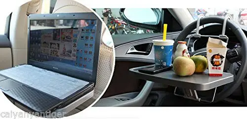 سيارة طاولة كمبيوتر محمول قابلة للطي الكمبيوتر عجلة القيادة لوحة كأس حامل حامل صينية الصلب + ABS